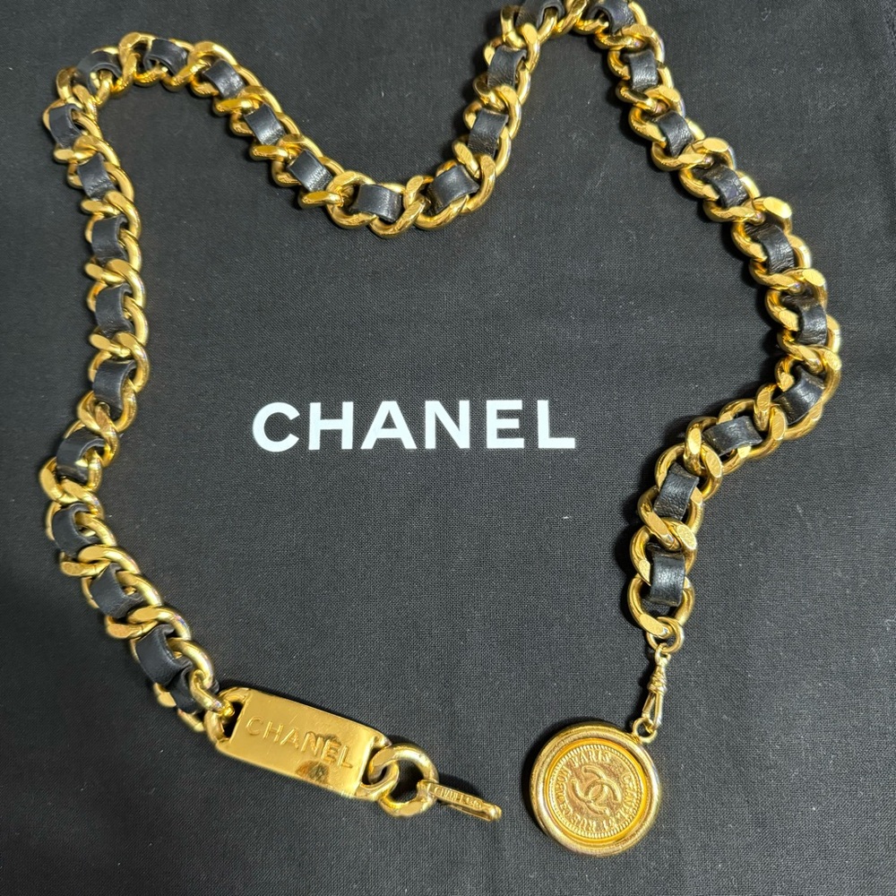 Authentic CHANEL gold toned belt